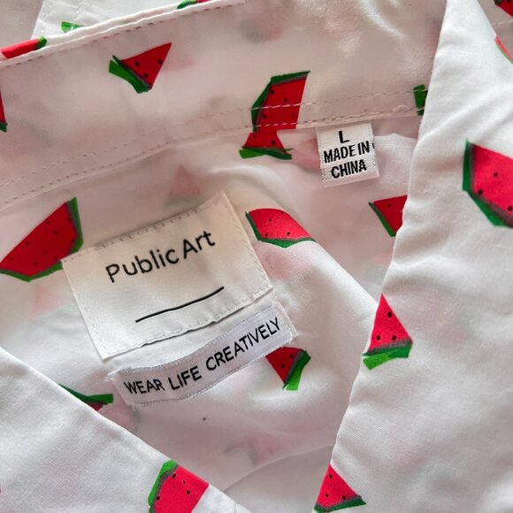 PUBLIC ART brand polo shirt BNWT from Nordstrom Rack Watermelon slices deesign - Picture 5 of 7